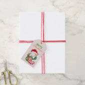 Vrolijk Kerstfeest - Sleeping Kitten in Santa Hat Cadeaulabel (Met Touw)