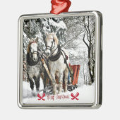 Vrolijk kerstfeest! Sleigh Ride in het land Metalen Ornament (Links)