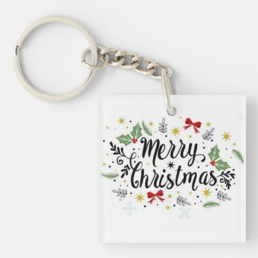 Vrolijk kerstfeest sleutelhanger (voorkant)