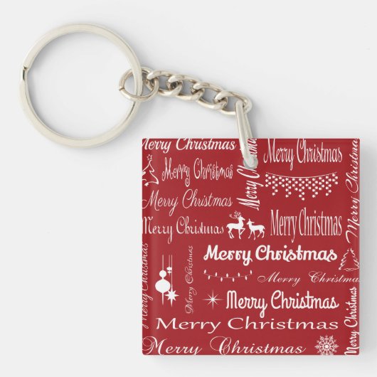 Vrolijk kerstfeest sleutelhanger (voorkant)