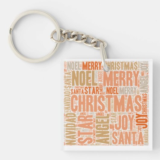 Vrolijk kerstfeest sleutelhanger (voorkant)