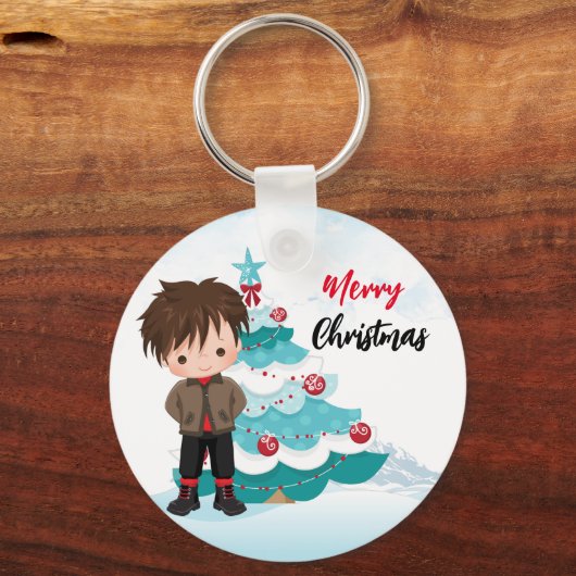 Vrolijk kerstfeest sleutelhanger (Voorkant)