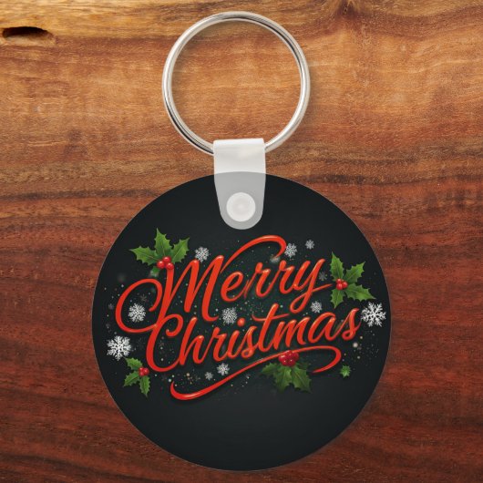 Vrolijk kerstfeest sleutelhanger (Achterkant)