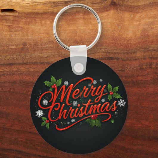 Vrolijk kerstfeest sleutelhanger (Voorkant)