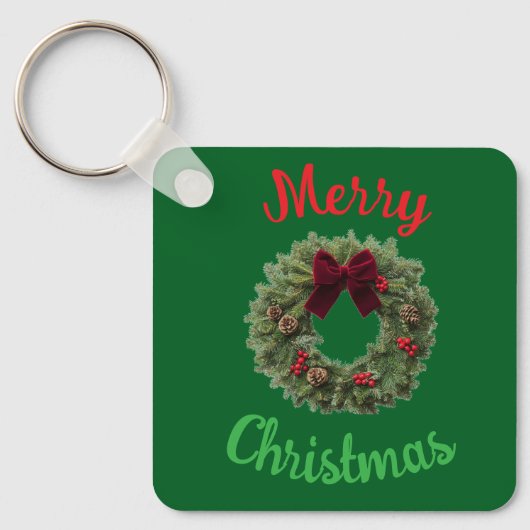 Vrolijk kerstfeest Sleutelhanger (Voorkant)