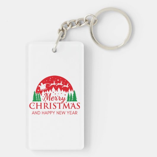 Vrolijk kerstfeest sleutelhanger (achterkant)