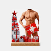 Vrolijk Kerstfeest SlipperyJoe rood wit zilver cad Acryl Bord (Voorkant)