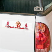 Vrolijk Kerstfeest SlipperyJoe rood wit zilver cad Bumpersticker (Op Truck)
