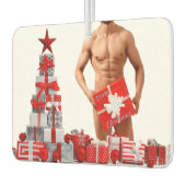 Vrolijk Kerstfeest SlipperyJoe rood wit zilver cad Luchtverfrisser (Links)