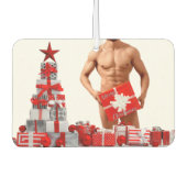 Vrolijk Kerstfeest SlipperyJoe rood wit zilver cad Luchtverfrisser (Voorkant)