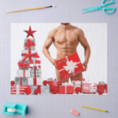 Vrolijk Kerstfeest SlipperyJoe rood wit zilver cad Tissuepapier (Craft)