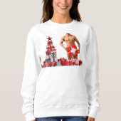 Vrolijk Kerstfeest SlipperyJoe rood wit zilver cad Trui (Voorkant)