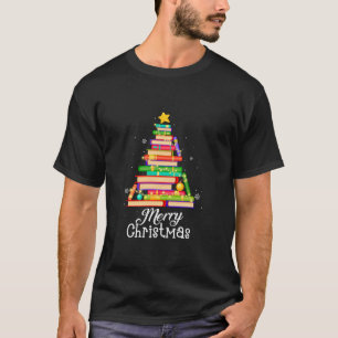 Vrolijk kerstfeest Smakelijke kerstboombomen lezen T-shirt