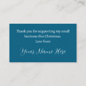 Vrolijk Kerstfeest Small Business Support Bedankt Visitekaartje (Achterkant)