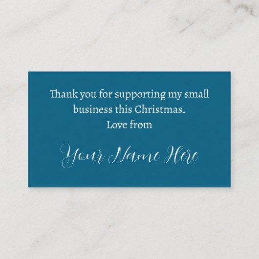 Vrolijk Kerstfeest Small Business Support Bedankt Visitekaartje (Achterkant)