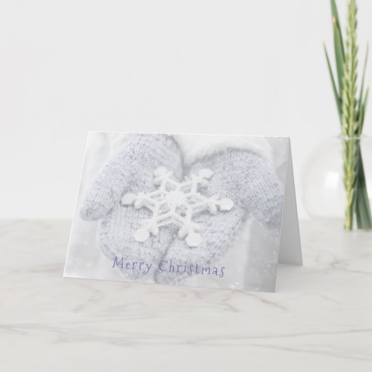 Vrolijk kerstfeest - sneeuw Mittens Feestdagen Kaart (Voorkant)