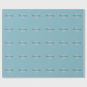 Vrolijk Kerstfeest Sneeuwblauw Minimalist Professi Cadeaupapier (Vlak)