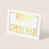 Vrolijk Kerstfeest Sneeuwman Font Gold Folie Kaarten (Voorkant)