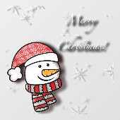 Vrolijk kerstfeest, sneeuwman met gebreide kleding raamsticker (Vel)