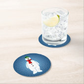 Vrolijk Kerstfeest Sneeuwman Papier Onderzetter (Insitu)