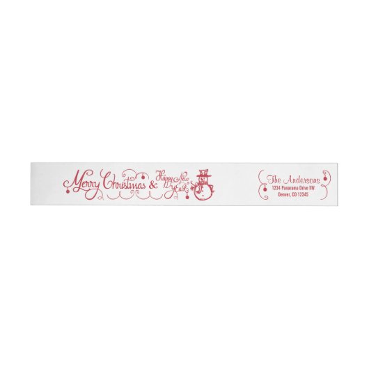 Vrolijk Kerstfeest Sneeuwman Rood Retouradres (Individueel)