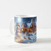 Vrolijk Kerstfeest Sneeuwman Sneeuwpop Tree Xmas V Koffiemok (Voorkant links)