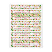 Vrolijk Kerstfeest Sneeuwman Stripe Retouradres (Vel)