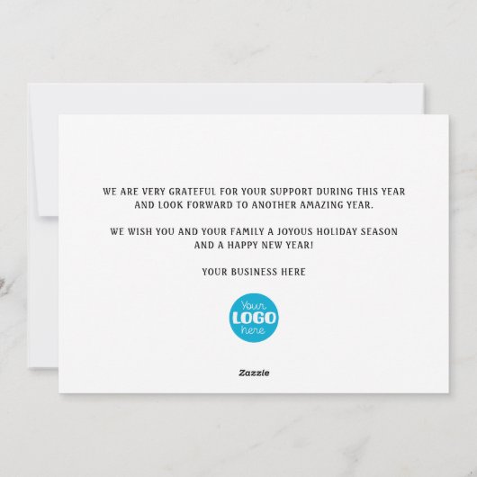 Vrolijk Kerstfeest Sneeuwman Varkensbedrijf Logo Feestdagenkaart (Achterkant)