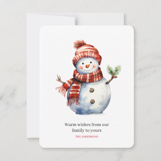  Vrolijk Kerstfeest & Sneeuwmannen Feestdagenkaart (Voorkant)