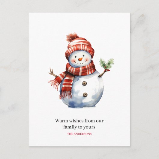  Vrolijk Kerstfeest & Sneeuwmannen Feestdagenkaart (Voorkant)