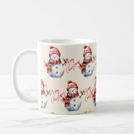 Vrolijk Kerstfeest & Sneeuwmannen Koffiemok (Links)