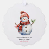  Vrolijk Kerstfeest & Sneeuwmannen Ornament Kaart (Voorkant)