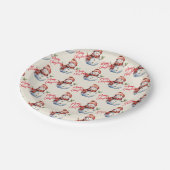 Vrolijk Kerstfeest & Sneeuwmannen Papieren Bordje (Gekanteld)