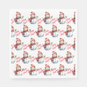  Vrolijk Kerstfeest & Sneeuwmannen Servet (Voorkant)