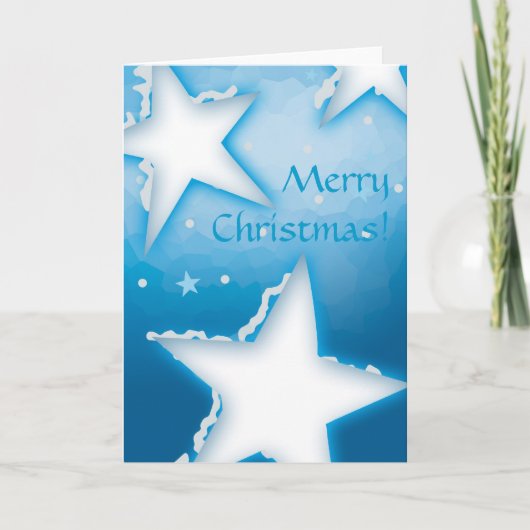 vrolijk kerstfeest | Sneeuwsterren Feestdagen Kaart (Voorkant)