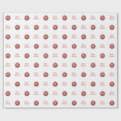 Vrolijk Kerstfeest Sneeuwvlok Ornament Rood en Wit Cadeaupapier (Vlak)