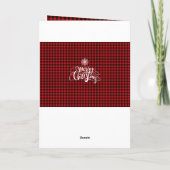 Vrolijk Kerstfeest Sneeuwvlok Rode Buffel Foto Feestdagen Kaart (Achterkant)