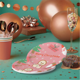 Vrolijk Kerstfeest Sneeuwvlok Sneeuwman cadeaus Xm Papieren Bordje