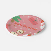 Vrolijk Kerstfeest Sneeuwvlok Sneeuwman cadeaus Xm Papieren Bordje (Gekanteld)