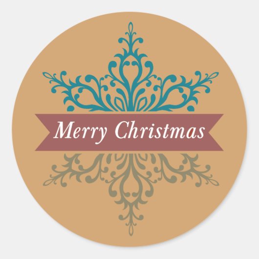 Vrolijk kerstfeest sneeuwvlok vakantie Stickers (Voorkant)