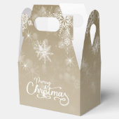 Vrolijk Kerstfeest Sneeuwvlokken Beige Vakantie Bedankdoosjes (Geopend)