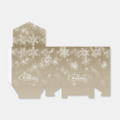 Vrolijk Kerstfeest Sneeuwvlokken Beige Vakantie Bedankdoosjes (Uitgevouwen)
