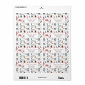 Vrolijk Kerstfeest Sneeuwvlokken Monogram Etiket (Full Sheet)