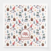 Vrolijk Kerstfeest Sneeuwvlokken Monogram