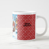Vrolijk kerstfeest, sneeuwvrij kerstwonderland grote koffiekop (Rechts)