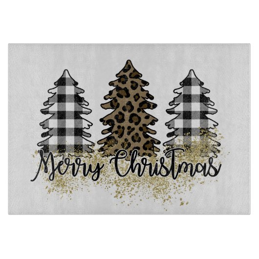 Vrolijk kerstfeest snijplank (Voorkant)