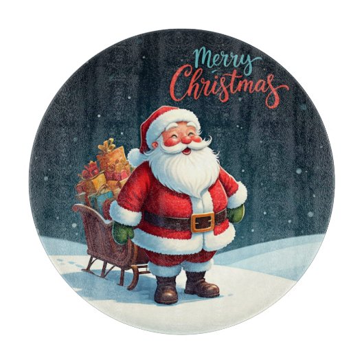 Vrolijk kerstfeest snijplank (Voorkant)