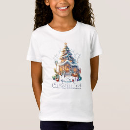 Vrolijk Kerstfeest Snoep Huis T-shirt