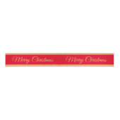 Vrolijk Kerstfeest & Snoep Stripe Ribbon Rood/Goud Grosgrain Lint (Voorkant)