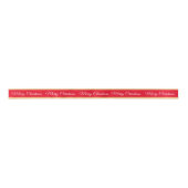Vrolijk Kerstfeest & Snoep Stripe Ribbon Rood/Goud Satijnen Lint (Voorkant)